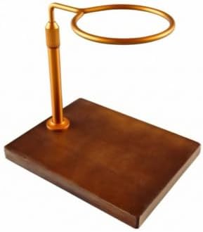 Support Stand Coffee Dripper Holder Pour Over Rack Manual Station With Wooden Base And Aluminum Support Mug Positioning Suitable for hand home service cafe counters , Gold by WeiLaiKeQi