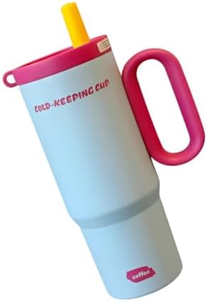 Premium 24 oz Insulated Tumbler with Handle and Straw, 18/8 Stainless Steel Travel Coffee Mug with Tea Infuser & Dust Cover, 2-in-1 Lid Cup Holder Friendly Thermal Flask for Hot & Cold Drinks by Unknown