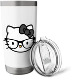Hello Kitty Nerd Glasses Black Stainless Steel Insulated Tumbler - Image 5