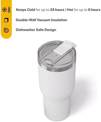 RTIC 40oz Essential Tumbler with Lid, Ceramic Lined, White - Image 2