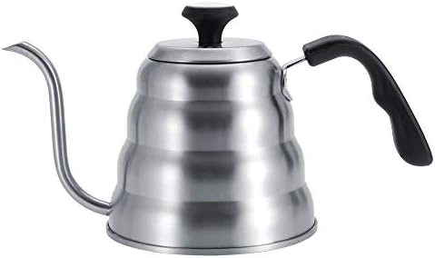 Stainless Steel Coffee Pot Gooseneck Coffee Kettle 1L with Built in Thermometer Precise Pouring Ergonomic Handle for Pour Over Tea Home Kitchen (Sanding plus thermometer 1.2L) - Image 4