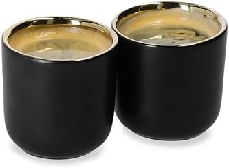 La Cafetière Double Walled Ceramic Espresso Mugs, Set of Two, 70ml, Black, LCDWMUG702PC - Image 2