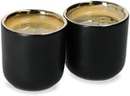 La Cafetière Double Walled Ceramic Espresso Mugs, Set of Two, 70ml, Black, LCDWMUG702PC - Image 2