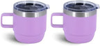 6 oz Stackable Mug, Stainless Steel cup with handle, Vacuum Insulated Espresso/Coffee Mug, shot Glass Set for 2-Piece Set for Coffee, Spirits, Wine, Tea-purple - Image 7