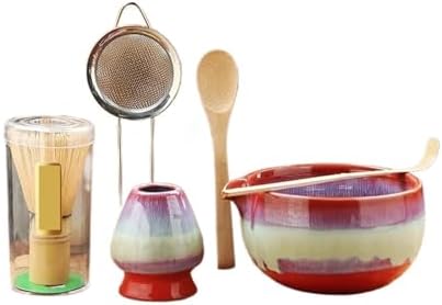 6PCS Matcha Tea Set Ceramic Bowl Whisk Scoop Teaspoon Sifter(6PCS-A02) by Unknown