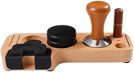 Espresso Accessories Kits Espresso Tamping Stand Set Barista Part Multipurpose Coffee Tamper Distributor and Stirrer for Counters Shop Cafe, Beech 51mm by %EF%BC%AB%EF%BC%AC%EF%BC%AB%EF%BC%A3%EF%BC%AD%EF%BC%B3