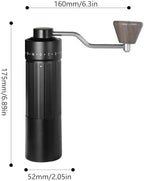 Black Portable Manual Coffee Grinder, with Stainless Steel CNC40 Conical Burr, - Image 6