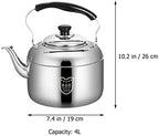 HEMOTON Household Teakettle Tea Kettle Stovetop Whistling Teakettle Stainless Steel Tea Pots Classic Teapot Stovetop Kettle Water Boiler with Cool Handle for 4L - Image 4