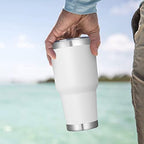 DOMICARE 30 oz Tumbler with Lid and Straw, Stainless Steel Tumblers Bulk, Insulated Vacuum Double Wall Travel Coffee Mug, Durable Powder Coated Tumbler Cups (White, 12) - Image 6