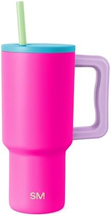 Simple Modern Tumbler with Handle and Straw | 30oz | 80s Mix by Unknown