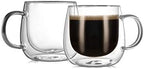CNGLASS 10oz(2-pack) Double Wall Coffee Glass Mugs and 13.5oz(2-pack) Glass Cups - Image 2