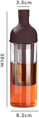 CANDeal 32oz Portable Glass Cold Brew Coffee Maker, Glass Coffee Fruit Tea Tumbler with Double Layer Filter & Lids, Iced Coffee Cups for Office (Coffee) - Image 2