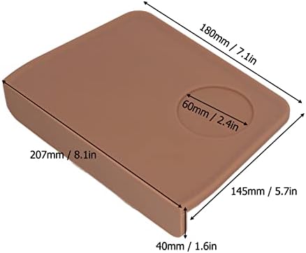Silicone Coffee Tamper Mat, Coffee Tamper Mat, with Tamper Slot Silicone Tamping Mat Coffee Pad Tamp Station Tool (Brown) - Image 3