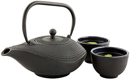 Restaurantware 34 oz Oval Black Cast Iron Teapot - Image 2
