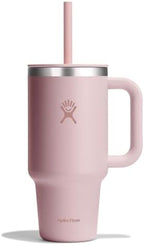 Hydro Flask Travel Tumbler with Handle, Lid and Straw - Insulated Stainless Steel in 32 Oz Tonal Trillium Pink by Unknown