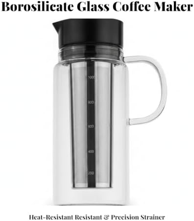 Iced Tea Glass Cold Brew Maker, Black 1000ML - Image 6