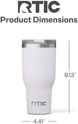 RTIC 40oz Essential Tumbler with Lid, Ceramic Lined, White - Image 4