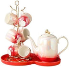 Water Pitcher Ceramic Kettle Cup Water Set with Iron Stand Household teapot Tea Set Large Capacity Cold Kettle Gift Set Water Jug by Unknown