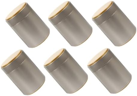 6pcs Large Airtight Tea Tin Canisters with Lid, round Metal Food Storage Containers for Loose Leaf Tea, Kitchen Pantry Sealed Jars for Coffee and Sugar by Unknown
