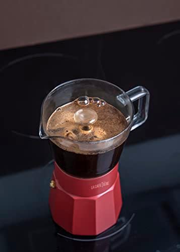 La Cafetière Verona Glass Espresso Maker, Red, 6 Cup, Gift Boxed - Image 6