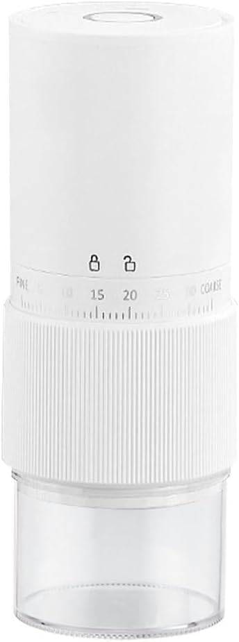 Portable Burr Coffee Grinder, Small Electric Coffee Grinder with 35 Settings, USB Rechargeable Cordless Mini Coffee Bean Grinder with Conical Ceramic Burr for Travel (WHITE) by LOTTEDS