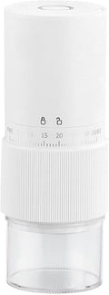 Portable Burr Coffee Grinder, Small Electric Coffee Grinder with 35 Settings, USB Rechargeable Cordless Mini Coffee Bean Grinder with Conical Ceramic Burr for Travel (WHITE) by LOTTEDS