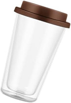 Glass Coffee Cup with Silicone Lid Reusable Beverage Mug for Hot Cold Drinks for Tea Juice Ergonomic Design for Easy Handling by CONGARTENO