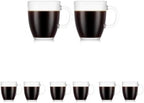Bodum 12oz Bistro Coffee Mug Single-Wall Tempered Glass, 8 Pack, Clear by Bodum