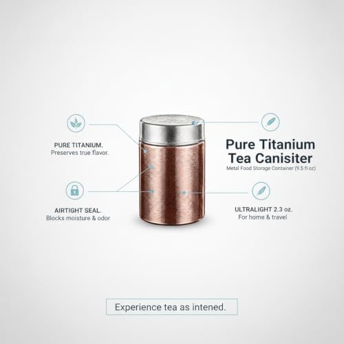 Pure Titanium Tea Canister, Metal Food Storage Container for Loose Leaf Tea and Tea Bags, 9.5 fl oz Jar for Home or Travel (1 PC) - Image 5