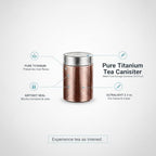 Pure Titanium Tea Canister, Metal Food Storage Container for Loose Leaf Tea and Tea Bags, 9.5 fl oz Jar for Home or Travel (1 PC) - Image 5
