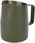 Milk Frother Cup,Coffee Jug,2pcs 450/600ML Stainless Steel Milk Jug Coffee Mug Slanting Mouth Pull Flower Cup Latte Art Tool(Green,600ml) by Unknown