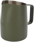 Milk Frother Cup,Coffee Jug,2pcs 450/600ML Stainless Steel Milk Jug Coffee Mug Slanting Mouth Pull Flower Cup Latte Art Tool(Green,450ml) by Unknown