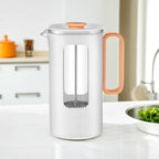 French Press Coffee Maker Coffee Press With Plastic Handle, Double Wall Insulation & Stainless Steel Filter Screen, High Borosilicate Glass Liner, For Coffe And Tea(/White,1l) - Image 2