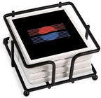 CafePress Pepsi 90S Lines Tumbled Stone - Set of 4 Coasters Set of 4 w/holder by CafePress