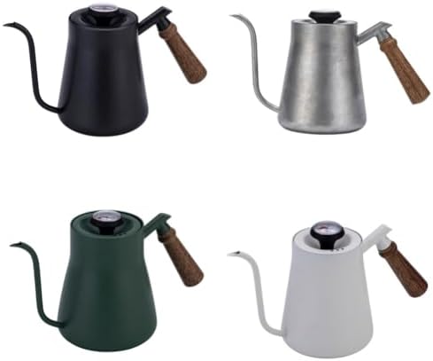 Stainless Steel Gooseneck for kettle With Thermometer, 650 850ML Narrow Spout Coffee Pot For Pour Over Brewing At Home Or Cafe(650ML Silver) - Image 2
