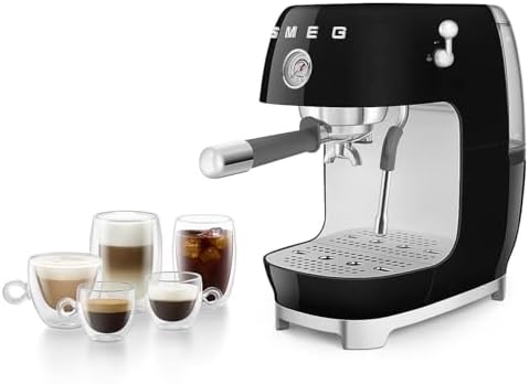 Smeg ECF03 Made in Italy Retro Espresso Machine with Cold Brew, 15 Bar Pump, Thermoblock Heating, Steam Wand, Adjustable Temperature, 47 oz Water Tank- (Black) - Image 3