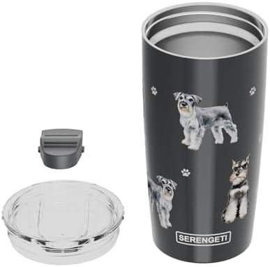 SERENGETI Schnauzer 20 Oz. Stainless Steel, Vacuum Insulated Tumbler with Spill Proof Lid - 3D Print - Insulated Travel mug for Hot or Cold Drinks (Schnauzer Tumbler) - Image 4