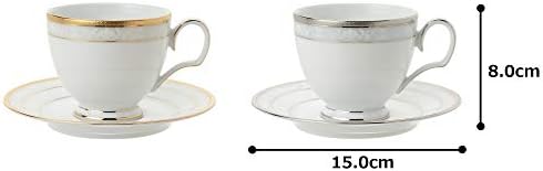 Noritake P91988/4335-6 Cup & Saucer (Pair Set) (Coffee Tea), 8.8 fl oz (250 cc), Hampshire Gold & Platinum, 2 Guests, Gold, Silver, Fine Porcelain - Image 7