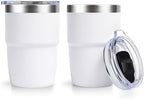Zenbo 8 oz Stackable Espresso/Coffee Cups with Magnetic Lid, Ceramic-Lined by Zenbo
