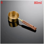 Wooden Handle Stainless Steel Coffee Measuring Spoon, 1/4Pcs - Image 2