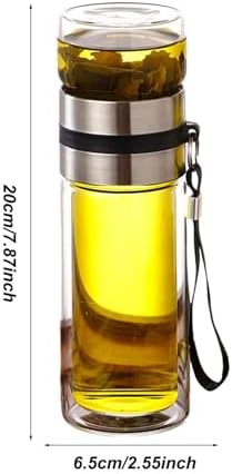Tea and Water Separation Cup - Water Bottle with Tea Separation Double Wall Glass Water BottleTea Infuser Bottle with Strainer,Water Separation Tea Bottle for Men,Loose Tea - Image 7