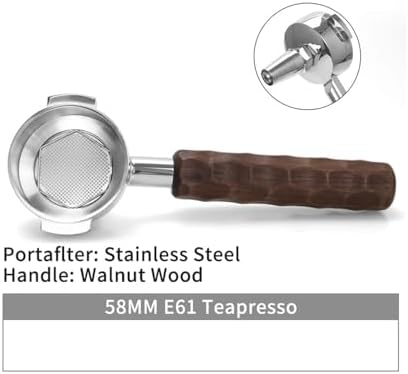 Compatible With E61, Compatible With Gaggia, 58MM Coffee Bottomless Portafilter Naked Double Spout, Espresso Machine Accessories Barista Tool(58mm E61 Teapresso) - Image 2