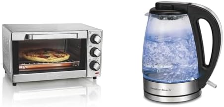 Hamilton Beach 4-Slice Toaster Oven & 1.7L Glass Electric Kettle w/Auto Shutoff, Boil Dry Protection by Unknown