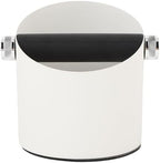 Small Coffee Knock Box, Espresso Knock Box Coffee Grounds Container, Carbon Steel Espresso Knock Box for Household (White) by MUNEFE