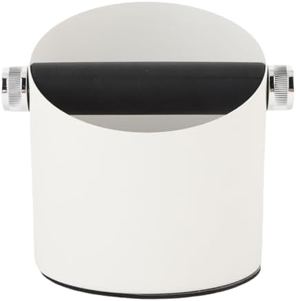 Small Coffee Knock Box, Espresso Knock Box Coffee Grounds Container, Carbon Steel Espresso Knock Box for Household (White) by MUNEFE