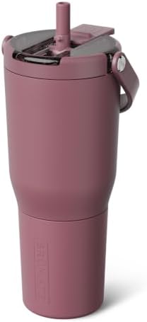 BrüMate Resa Flip 35oz Travel Tumbler with Covered Flip Down Straw | 100% Leakproof Water Bottle | Made of Insulated Stainless Steel | Cup Holder Friendly Silicone Base | 35oz (Rose Taupe) by Br%C3%BCMate