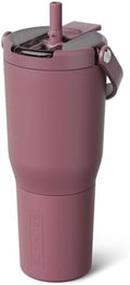 BrüMate Resa Flip 35oz Travel Tumbler with Covered Flip Down Straw | 100% Leakproof Water Bottle | Made of Insulated Stainless Steel | Cup Holder Friendly Silicone Base | 35oz (Rose Taupe) by Br%C3%BCMate
