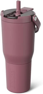 BrüMate Resa Flip 35oz Travel Tumbler with Covered Flip Down Straw | 100% Leakproof Water Bottle | Made of Insulated Stainless Steel | Cup Holder Friendly Silicone Base | 35oz (Rose Taupe) by Br%C3%BCMate