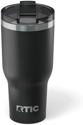 RTIC 40oz Essential Tumbler with Lid, Ceramic Lined, Black by RTIC