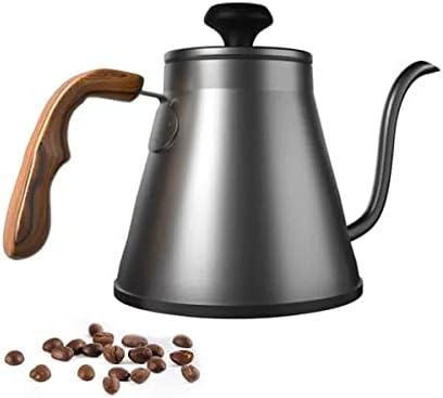 LEIYTFE 1200ML Coffee Kettle with Lid,Stainless Steel Hand Drip Coffee Pot,Tea Pot Gooseneck Kettle Stovetop Stainless Steel Kettle Pour Over for Brewing Tea Coffee (Color : Grey) by LEIYTFE